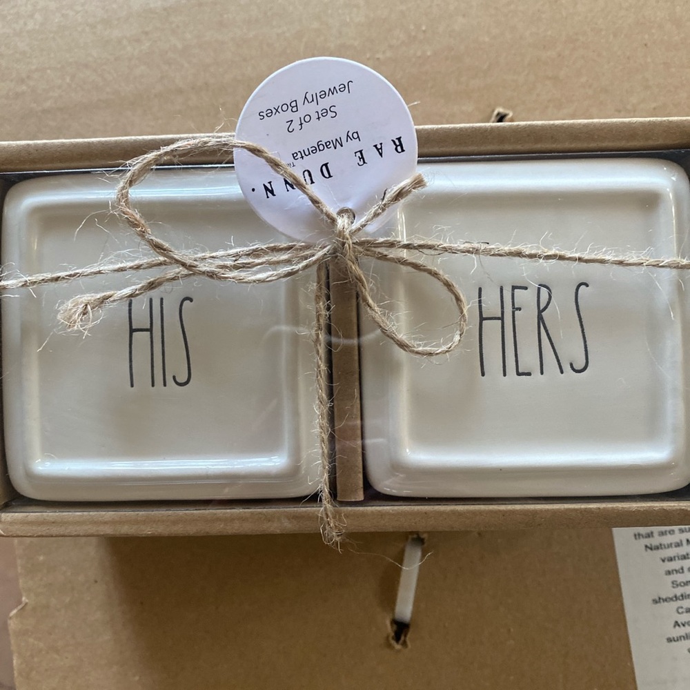 Rae Dunn Set of 2 Jewelry Boxes